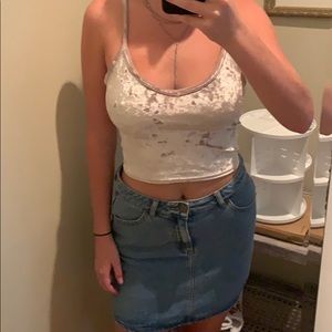 Urban outfitters cropped velvet tank